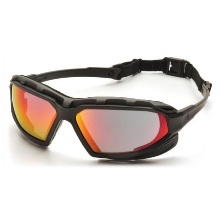 Pyramex - Highlander Plus - Black-Gray Frame/Sky Red Mirror Anti-Fog Lens SBG5055DT